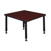 Kee Square Tables > Height Adjustable > Square Classroom Tables, 30 W X 30 L X 23-34 H, Wood|Metal TB3030MHAPBK